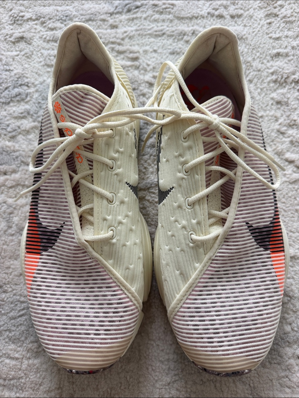 Nike Superrep Womenâs Cream and Coral Lace-Up Sneakers
